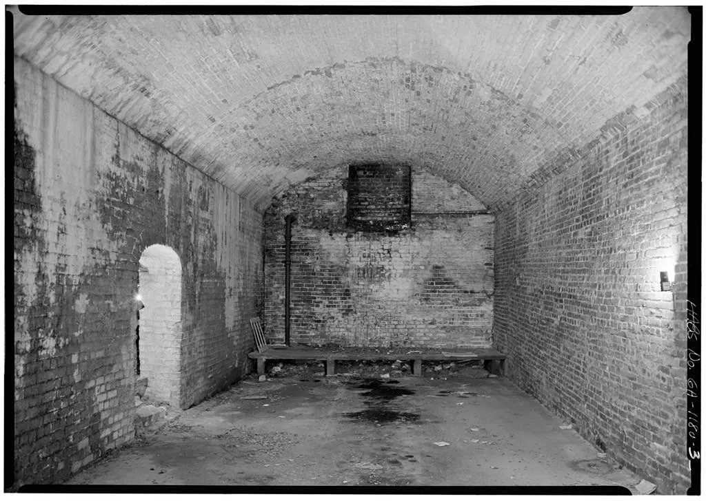 A view of the Cluskey Vaults and Factors Walk beneath Bay Street in Savannah